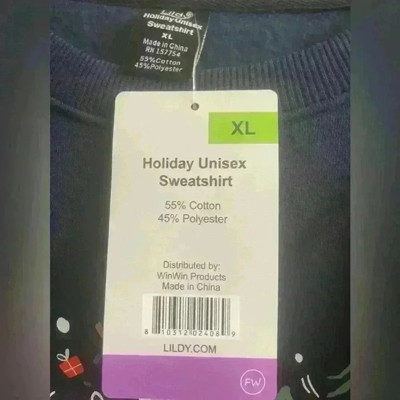 Holiday Unisex Sweatshirt size XL NWT in navy - Picture 8 of 9